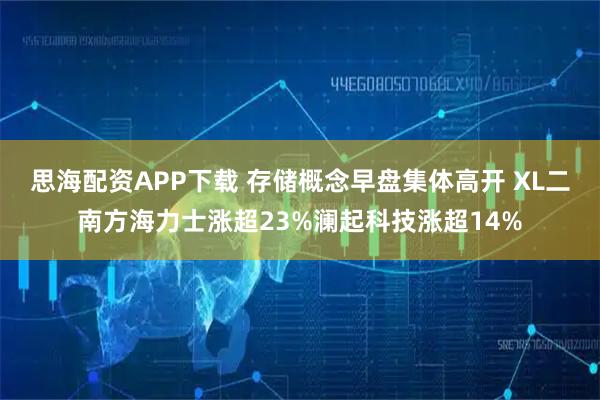 思海配资APP下载 存储概念早盘集体高开 XL二南方海力士涨超23%澜起科技涨超14%
